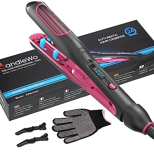 Automatic Small Crimp Curling Iron Lighter Crimper Hair Iron 80's Hairstyle Hair Crimper Rapid Heating Hair curlers, Fast Speed Hair Curler Adjust Temperature for All Hair Types