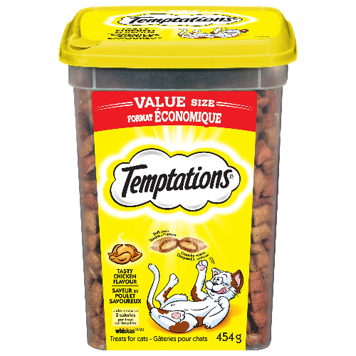 Temptations Cat Treats, Tasty Chicken Flavour, 454g Tub - Cat Treats Chicken 454 g (Pack of 1)