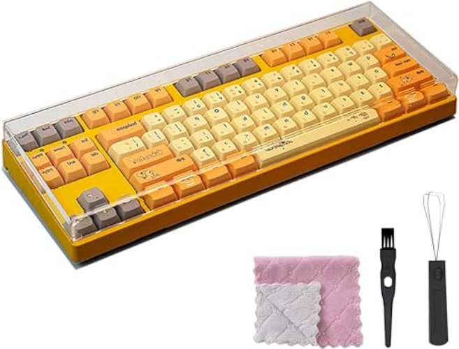 Gaming Keyboard Dust Cover Mechanical Keyboard Cover Premium Clear Acrylic Keypads Cover for 80% Compact 87 Key for Mechanical Gaming Wireless Portable Keyboard (L14'' * W5.1'' * H1'')