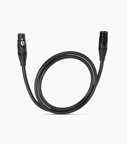 LyxPro XLR Cable - 3-Foot / Angle Male to Female / Black