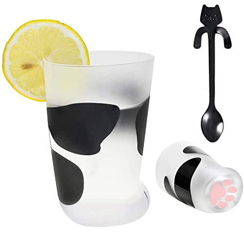 Asionper Novelty Cat Claw Cup Cat Paw Frosted Cup Kids Milk Glass Cups Personality Breakfast Milk Cup Cute Cat Foot Claw Print Mug Men and Women Couples Household Cups Valentine's Day Gift - B