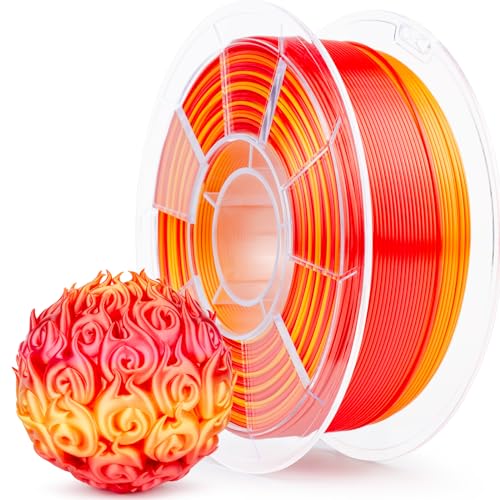 ZIRO Shining Fast Color Change PLA, Multicolors PLA Filament 1.75MM, Color Gradient Material, Fit Most 3D Printers, Dimensional Accuracy +/-0.03mm, 1KG/2.2lb Spool, Personality Series- Passionate - Passionate (Silky)