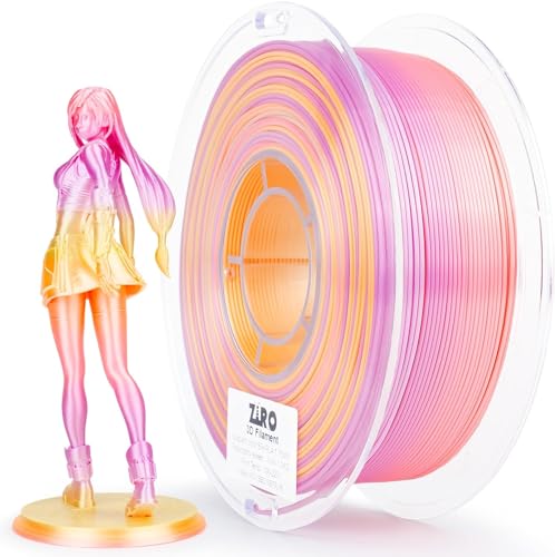 ZIRO PLA Filament 1.75mm, Shine Silky Multicolors 3D Printer Filament, Color Gradient Change PLA, Faster Color Change by Length, Fit for Most 3D Printers,1KG/2.2lb Spool, Personality Series- Sweet - Sweet (Silky)