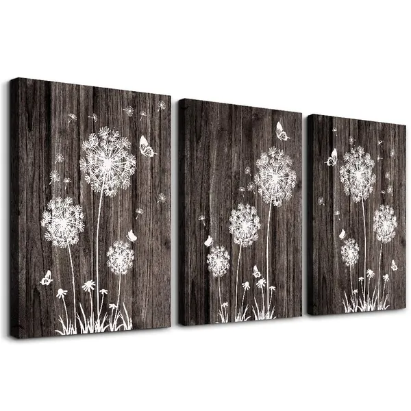 Wall Decorations For Living Room Canvas Wall Art For Bedroom Modern Fashion Family Bathroom Wall Decor Hang Pictures Wall Artwork Abstract Paintings Kitchen Office Canvas Art Prints Home Decoration - 12x16inches*3pcs The Dandelion