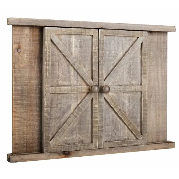 Paris Loft Multi Wood Barn Door Picture Frame, 2 Openings Rustic Wall Photo Frame - 