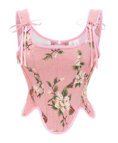 bslingerie Women Retro Vintage - Medium - Pink Butterfly