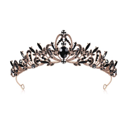 Lovelyshop Black Royal Crystal Princess Wedding Alloy Tiara Headpiece
