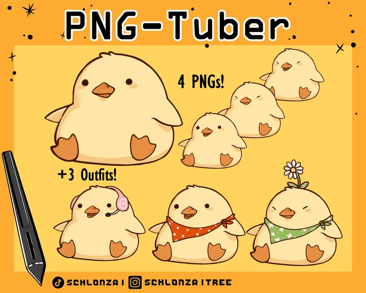 Cute Duck PNG-Tuber || Stream Asset