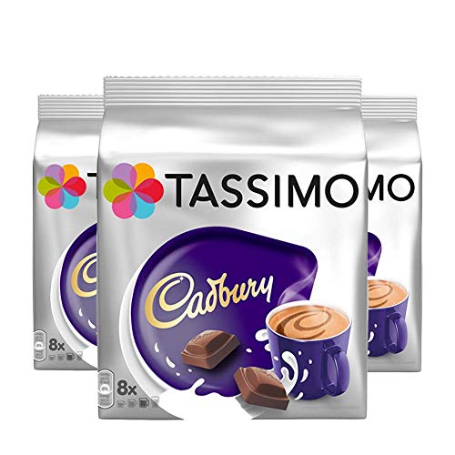 Tassimo Cadbury Hot Chocolate X3 Packs, Total 24 T Discs Capsules