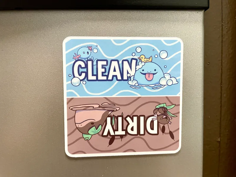 Pokemon Dishwasher Magnet - clodsire quagsire wooper clean dirty