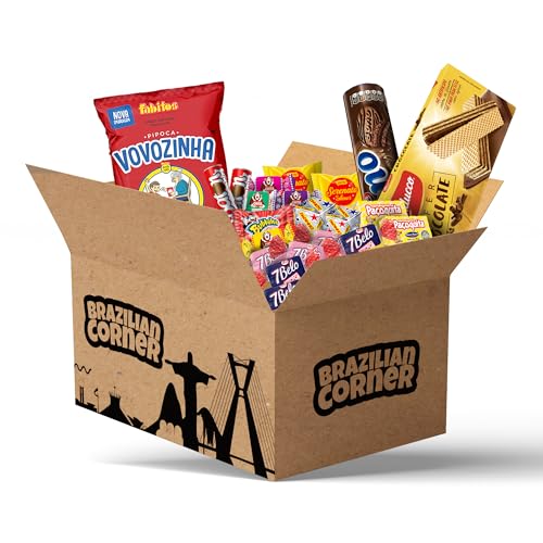 BRAZILIAN CORNER Candy Variety Box | Mixed Cookies, Candies & Chocolates Snack Boxes | Brazilian Treats for Adults, Kids & Teen | Great for Gifts, Home, School, College | 40 Count