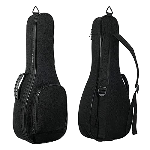 Deviser ukulele case Backpack 12MM Thick Padding ABS Handles ukele case 23/24 Inch Concert ukulele gig bag with picks Black - 23/24 Inch Concert ukele Bag - Black