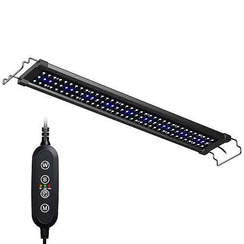 NICREW ClassicLED G2 Aquarium Light, Dimmable Fish Tank Light with 2-Channel Controller, White and Blue LEDs, High Light Output, Size 24 to 30 Inch, 18 Watts - 24 - 30 in