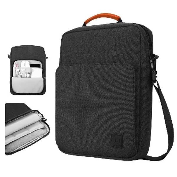 Dadanism 9-11 Inch Tablet Sleeve Shoulder Bag for iPad 10.2 2021-2019, iPad Pro 11 2021-2018, iPad Air 4 10.9 2020, Galaxy Tab A7 10.4, Tab S7 11, Tablet Protective Sleeve Pouch Handbag, Black  Gray