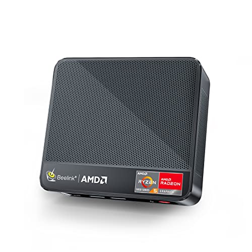 Beelink Mini PC, AMD Ryzen 5 5500U(7nm, 6C/12T) up to 4.0GHz, Mini Computer 16GB DDR4 RAM 1TB NVME SSD, Micro PC 4K@60Hz Triple Display, Mini Gaming Computer WiFi6 BT5.2 57W HTPC - SER5 16G/1T/5500U