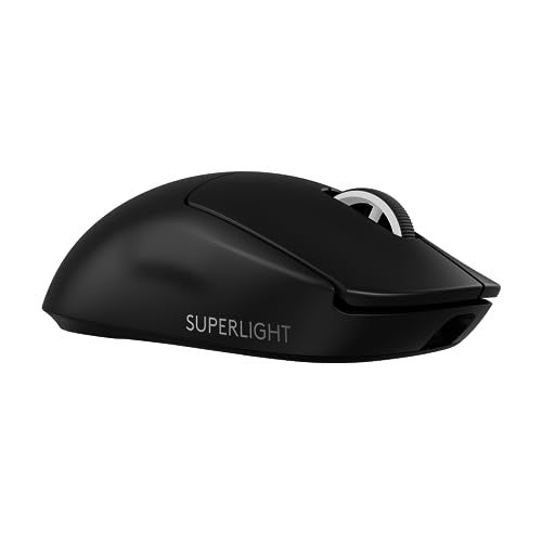 Logitech G PRO X SUPERLIGHT 2 LIGHTSPEED Wireless Gaming Mouse, Lightweight, LIGHTFORCE Hybrid Switches, HERO 2 Sensor, 32,000 DPI, 5 Programmable Buttons, USB-C Charging, PC & Mac - Black - Black - Generation 2 - Mouse