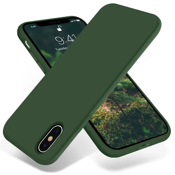 for iPhone XR Case,OTOFLY[Silky and Soft Touch Series] Premium Soft Silicone Rubber Full-Body Protective Bumper Case Compatible with Apple iPhone XR 6.1 inch (Clover) - Clover