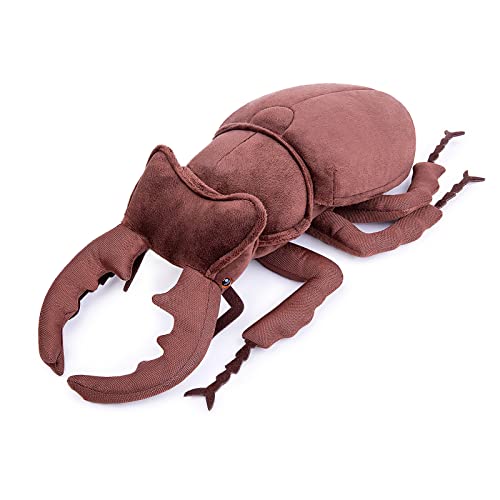 ZHONGXIN MADE Realistic Stag Beetle Plush Toy - 10" Lucanidae Atlas Animal Insect Beetle Stuffed Animal, Soft Crustaceans Animals Model, Unique Beetle Plushie Toys Model Dolls Gifts for Kids - Long Locust