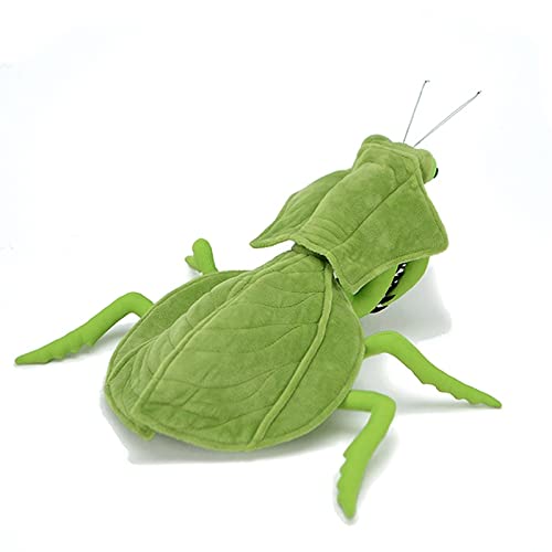 Simulation Leaf Back Praying Mantis Plush Toy, Green 7.48inch Super Soft lifelike Mantis Stuffed Animal Plush Toy Cute for Children, Home Decoration
