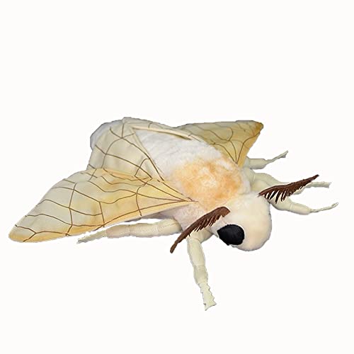 Tiny Heart Simulation Silk Moth Plush Toy, 10.62inch Soft and Realistic Silk Moth Stuffed Animal Plush Toy for Kids Boys and Girls Gifts, Home Decoration