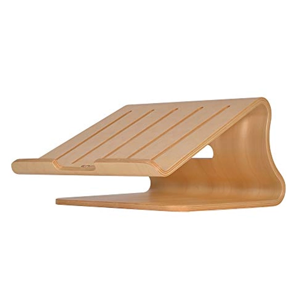 SAMDI Laptop Stand Wood,Notebook Radiator Stand,Wooden Cooling Computer Holder,Suitable for Most laptops Heat Dissipation Shelf & Home Decor Office Must-Haves Desk Organiser(White Birch)