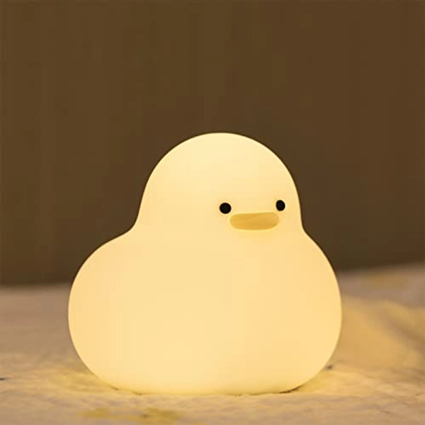 HPYDIY Cute Duck Night Light,Silicone Bedroom Bedside Lamp USB Rechargeable Timer Light Funny Kids Room Decor Kawaii Portable Sleep Light for Teens Girl Boy Children Kid Baby Birthday Gift