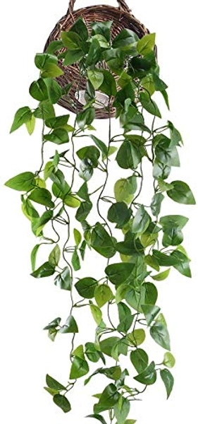XHXSTORE 3.45 Ft Artificial Hanging Plants Fake Ivy Vine Plant Hanging Wall Plants Greenery for Home Shelf Bathroom Wedding Garland Indoor Outdoor Patio Decor (No Baskets)
