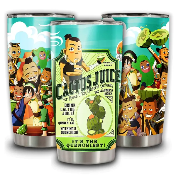 Insulated Tumbler Stainless Steel Sokka Travel Cup Cactus Tea Juice Friend Vacuum Mug Coffee Bottle With Lid Family 20 Oz Tumblers Gifts For Friend Co-worker Father's Mother's Day Birthday Christmas - 