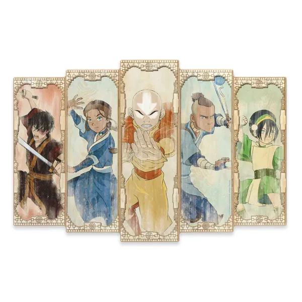 Open Road Brands Nickelodeon Avatar: The Last Airbender Panel Wood Wall Decor - Avatar Picture for Kids' Bedroom or Play Room - Tan