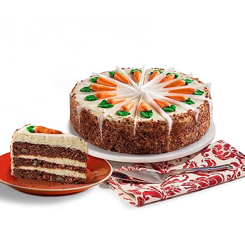 David's Cookies Layered Carrot Cake 10" - Pre-sliced 14 pcs. Fresh Gourmet Bakery Dessert With Rich Cream Cheese Frosting, Delicious Food Gift Idea for Women, Men, Kids - Snacks Cake for Delivery - Carrot