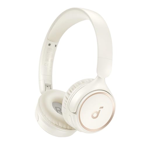 soundcore By Anker H30i Wireless On-Ear Headphones, Foldable Design, Pure Bass, 70H Playtime, Bluetooth 5.3, Lightweight and Comfortable, App Connectivity, Multipoint Connection - Oat White