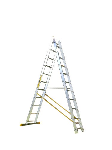 9 Rung 2 Section Combi All-in-One Extension Ladder & Double Sided Step Ladder - 9 Rung
