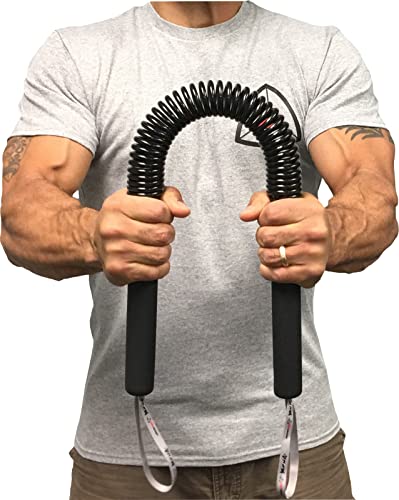 Python Power Twister Bar - Upper Body Exercise for Chest, Shoulder, Forearm, Bicep and Arm Strengthening Workout Equipment by Core Prodigy - 30-80 lb