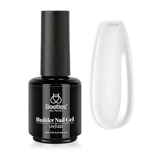 beetles Gel Polish Beetles Builder Gel 7 in 1 Nail Builder Strengthener Gel Clear Color Hard Gel Builder Extension Nail Gel for Holiday Nail Art Design Gift for Girls - Clear - 0.5 Fl Oz (Pack of 1)