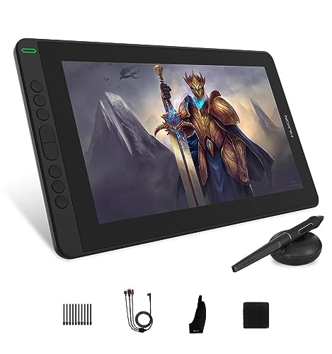 HUION KAMVAS 13 Drawing Tablet with Screen, 13.3-inch Art Tablet with Battery-Free Stylus Tilt, Full-Laminated Graphic Monitor for Drawing, Design, Photo Editing, Work with Mac, PC & Mobile, Black - Black
