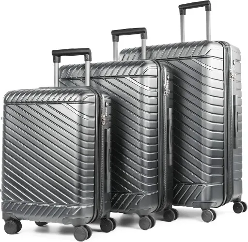 Moscow Oslo Collection Hard Case Luggage Set in Silver