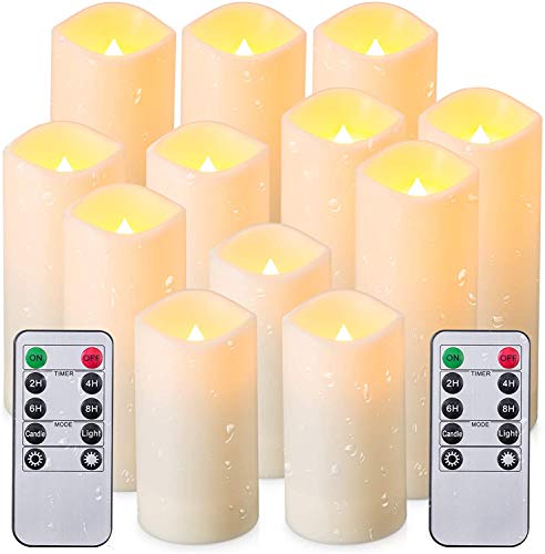Flameless LED Candles Set of 12 w/ Remote