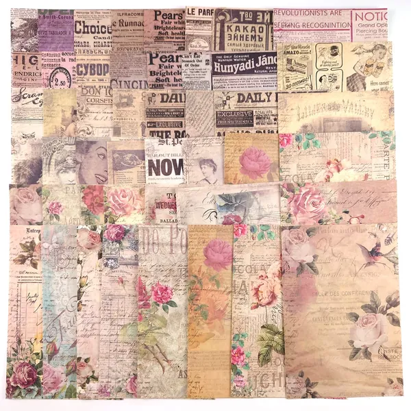 90 PCS Vintage Scrapbook Paper Set,Journaling Scrapbooking Supplies for Journals Junk Journal Supplies DIY Art Craft Aesthetic Kits,Collage Picture Frames Decor