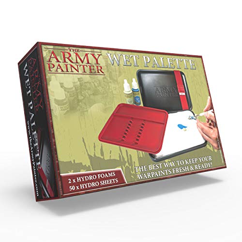 The Army Painter Wet Palette, An Acrylic Paint Palette For Acrylic Paints Set Inlcuding 50 Hydro Sheets, 2 Hydro Foams And Storage For Miniature Paint Brushes For Warhammer 40k and Dungeons Dragons - Wet Palette.