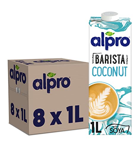 Alpro Barista Foamable Coconut Long Life Drink 1L| 100% Plant-Based| Vegan & Dairy Free | Pack of 8 - single