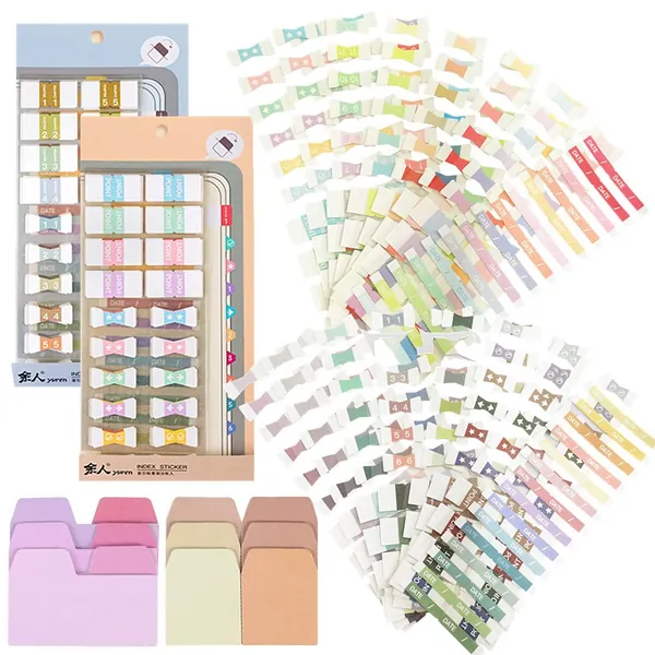 430 Pcs Index Sticker Set with Self-Adhesive Memo Pads, Assorted Size and Color Index Tabs Reminder Stickers, Decorative Planner Stickers Sticky Notes Page Markers for School Office by RuiChy