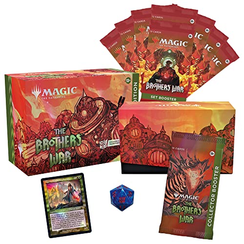 Magic The Gathering The Brothers’ War Gift Bundle, 8 Set Boosters + 1 Collector Booster + Accessories, D03140000, Multicolor - The Brothers' War Gift Bundle