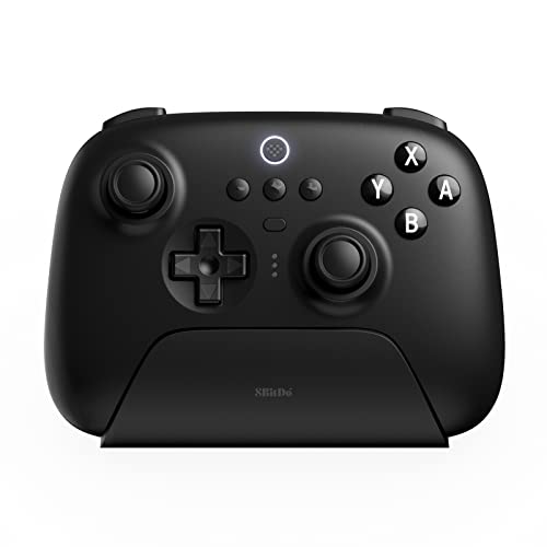 8Bitdo Ultimate Bluetooth Controller with Charging Dock, Wireless Pro Controller with Hall Effect Sensing Joystick, Compatible with Switch, Windows and Steam Deck (Black) - Black