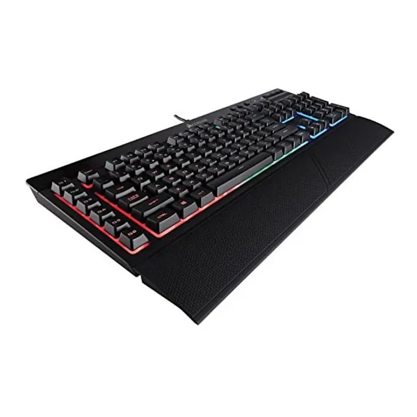 Corsair K55 RGB Gaming Keyboard – IP42 Dust and Water Resistance – 6 Programmable Macro Keys – Dedicated Media Keys - Detachable Palm Rest Included (CH-9206015-NA) , Black