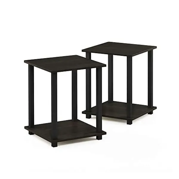 Furinno Simplistic End Table, Espresso/Black