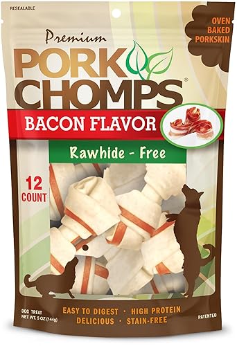 Pork Chomps Baked Pork Skin Dog Chews, 6-inch Twists, Assorted Flavors, 12 Count 