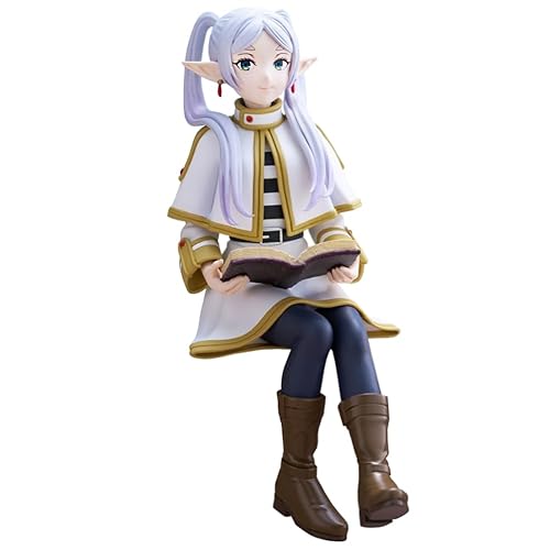 QAHEART Frieren Figure Noodles Stopper, 15cm Sitting Pose Anime Figure Statue Model, PVC Handmade Collectible Desktop Figure Decoration Gifts for Fans - Frieren a