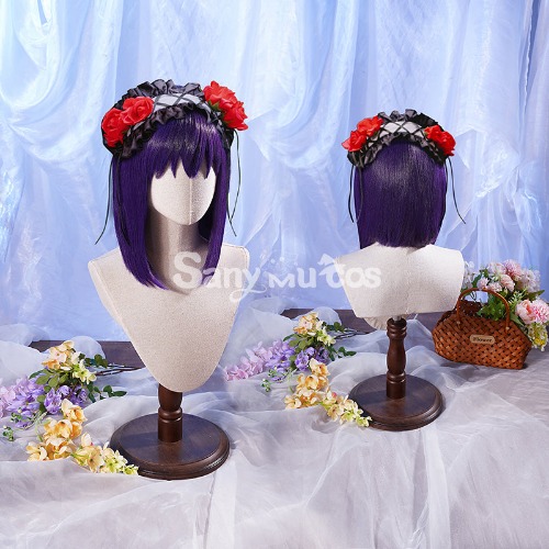 【In Stock】Anime My Dress-Up Darling Marin Kitagawa Cosplay wig/Kuroe Shizuku Purple Short Cosplay wig Maid