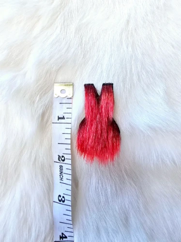 Mini sealskin Red dress pin
