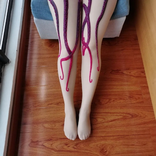 3D Textured Tentacle Pantyhose - Purple